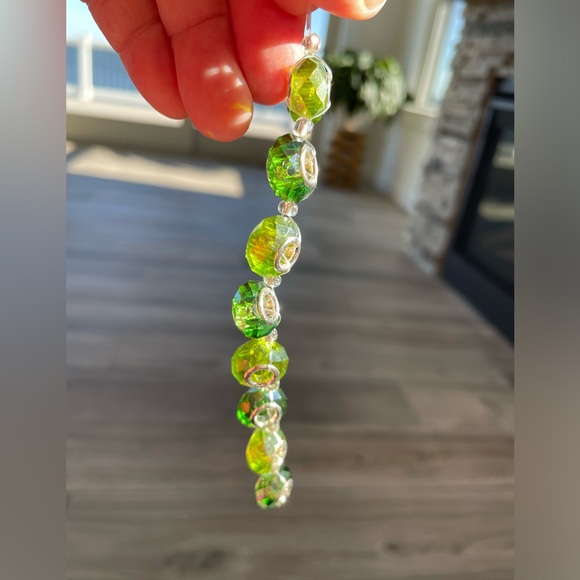 Mixed Green Multi Faceted Glass Bead Rondelles for Jewelry Craft Making - Picture 1 of 7